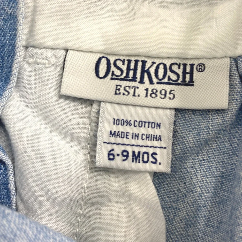 OshKosh Bundle Baby 6-9M Denim Overall Shorts  Vtg Baby 3-6 Month Overalls Pants